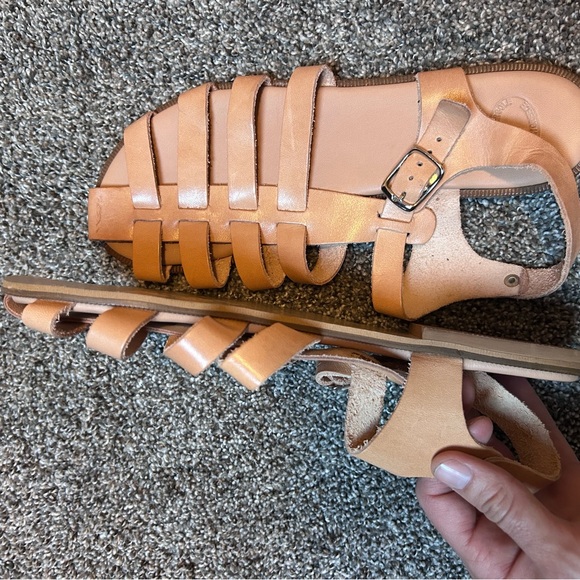 Tan/Peach Leather Fisherman Sandals - Picture 7 of 11